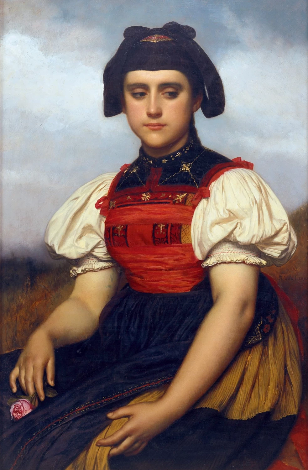 Joseph van Lerius - Ragazza con rosa